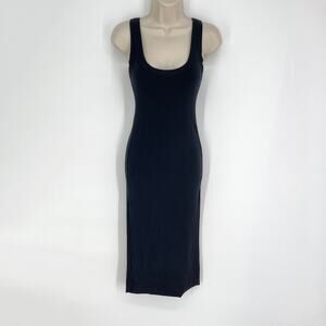 Cotton Citizen NEW Verona Midi Rib Knit Dress Sleeveless *FLAW* Sz S Jet Black